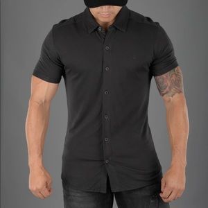 Young LA 418 Athletic Fit Dress Shirt Button Down Short Sleeve Dress Dress Shirt